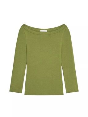 Zara Olive Green Boatneck Long Sleeve Top